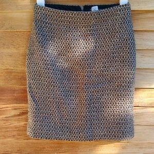 J.Crew Metallic Wool: The Pencil Skirt - Like New
